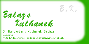 balazs kulhanek business card